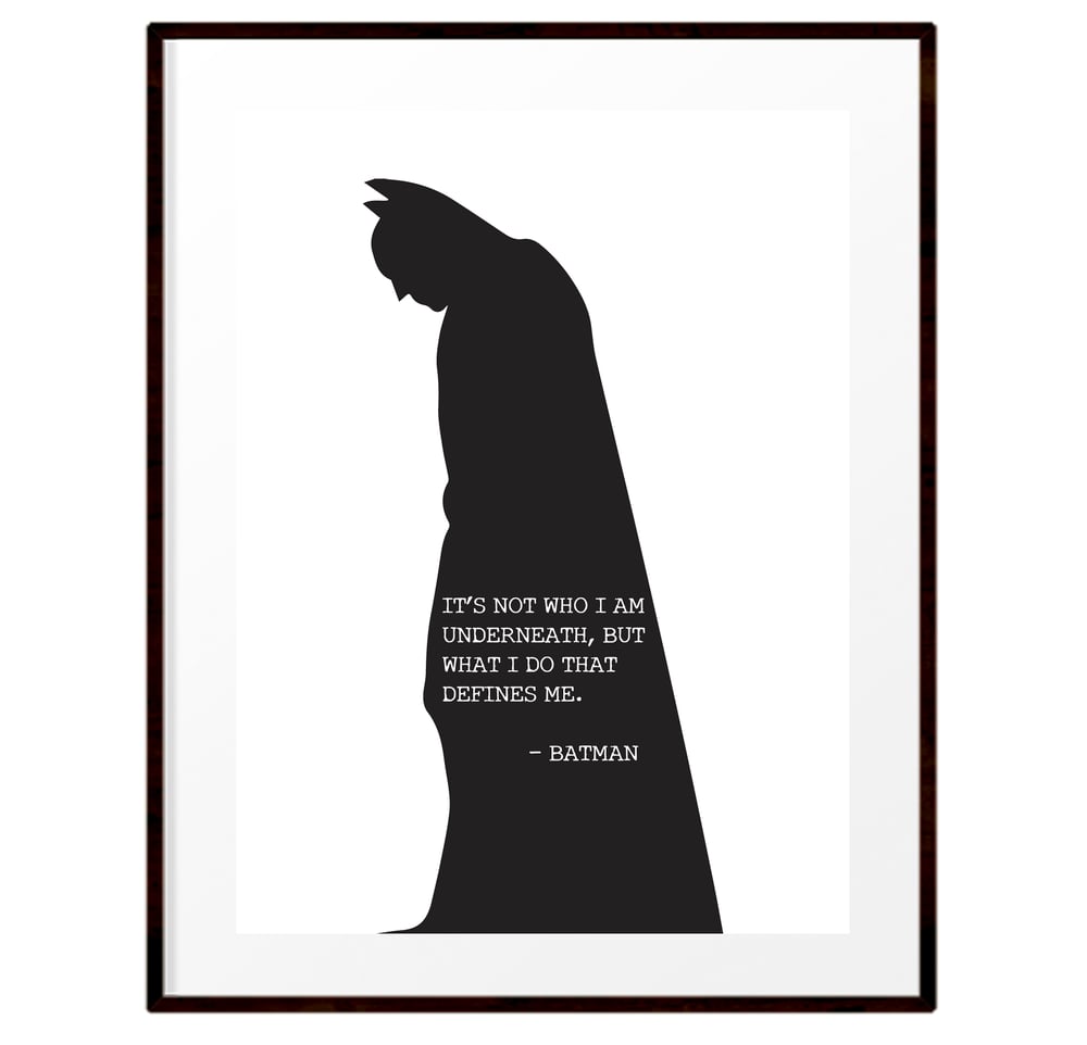 Image of Batman silhouette quote print