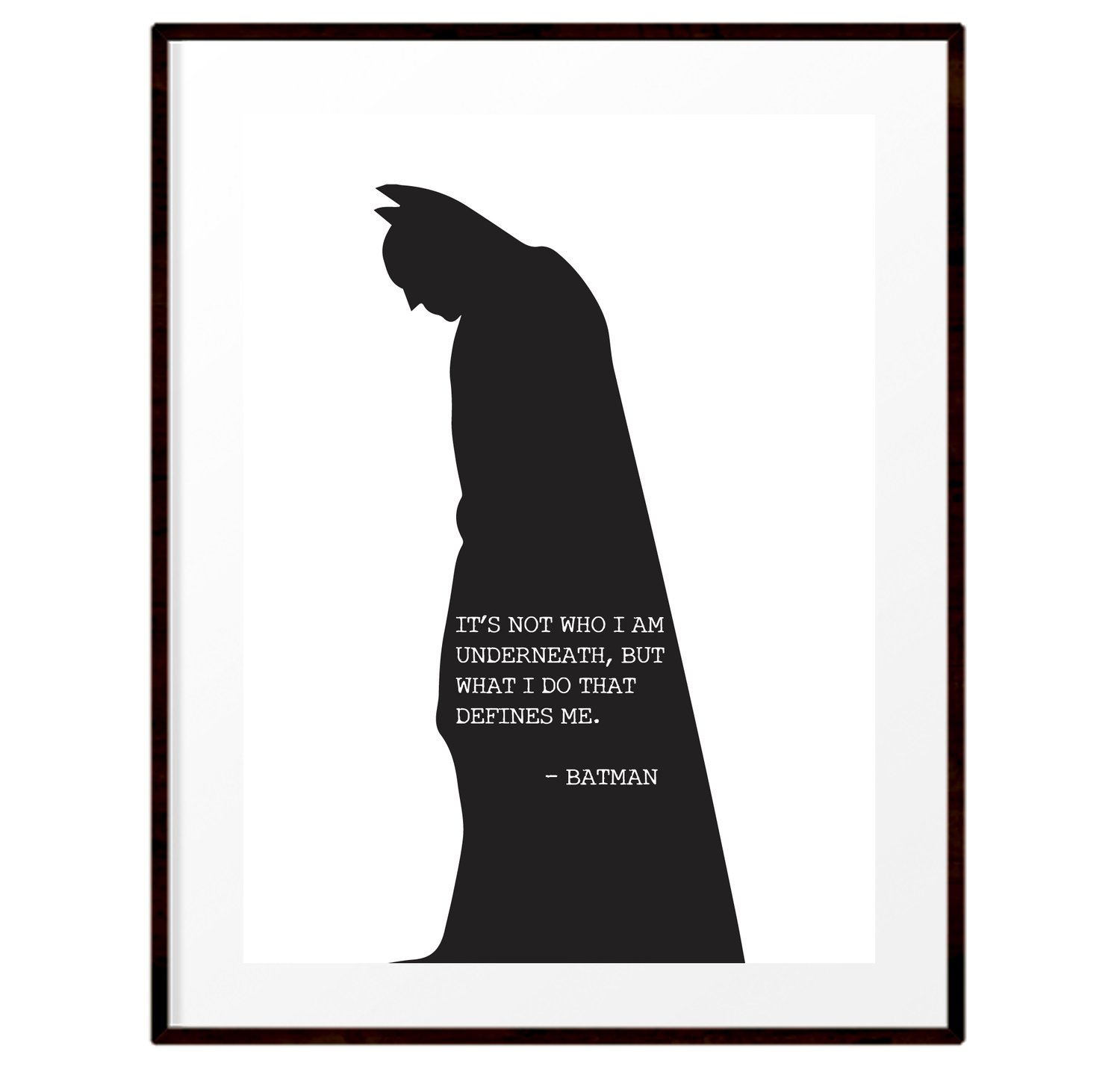 Batman silhouette quote print | Just Because Prints