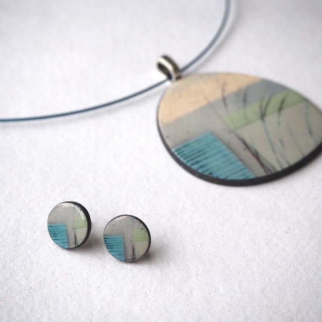 Elements Range - Mere Porcelain Stud Earrings (Rounded)