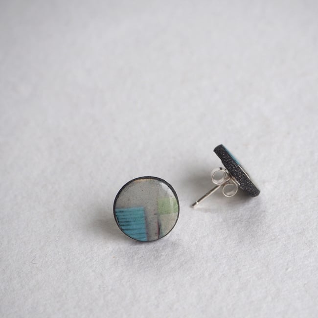 Elements Range - Mere Porcelain Stud Earrings (Rounded)