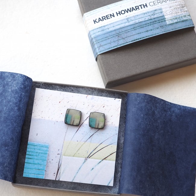 Elements Range - Mere Porcelain Stud Earrings (Squared)