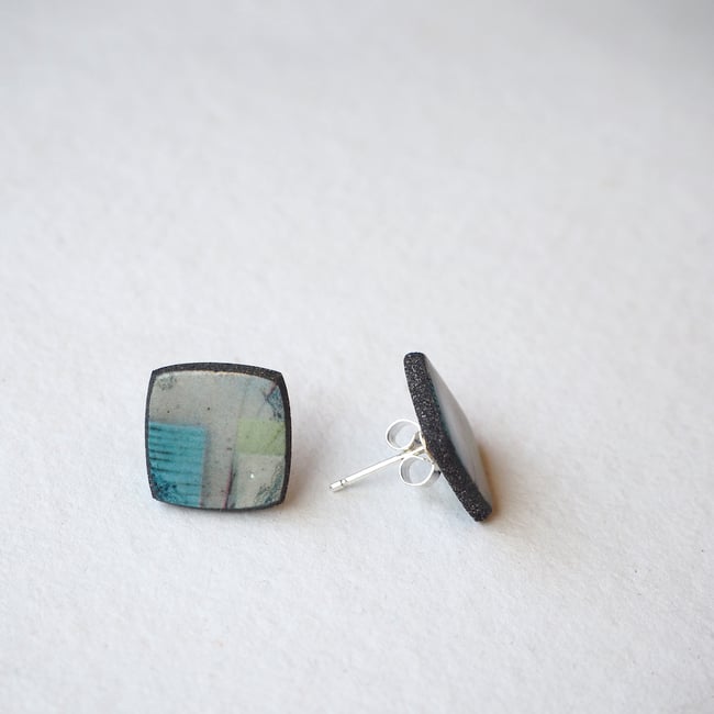 Elements Range - Mere Porcelain Stud Earrings (Squared)