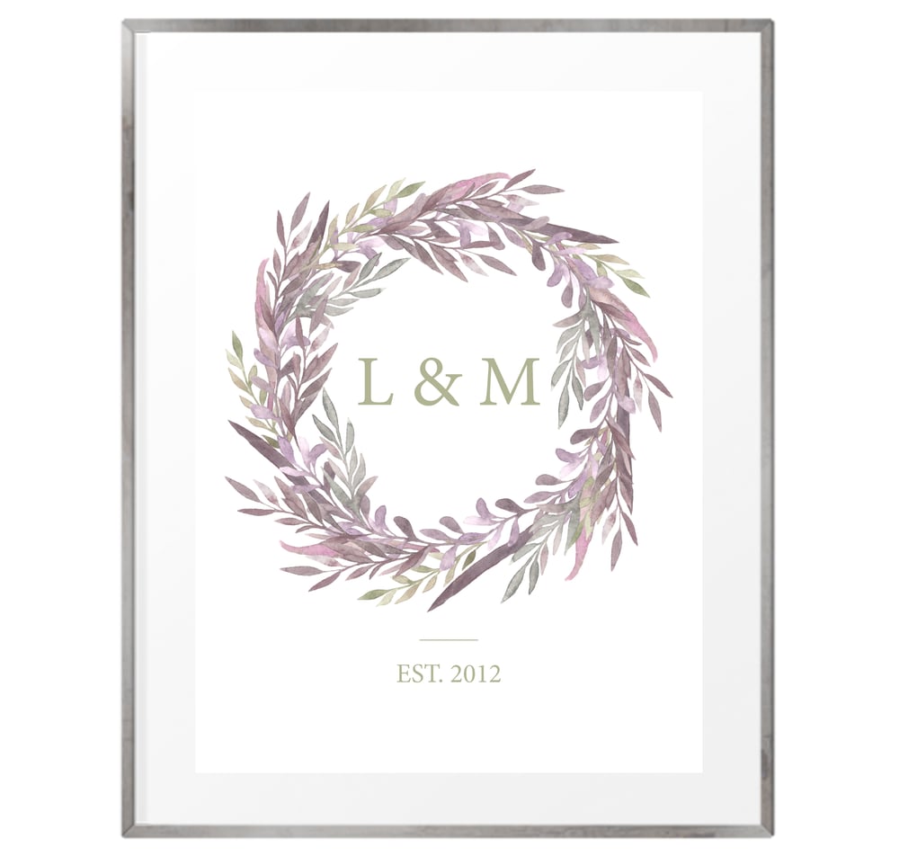 Image of Personalised couples initial print