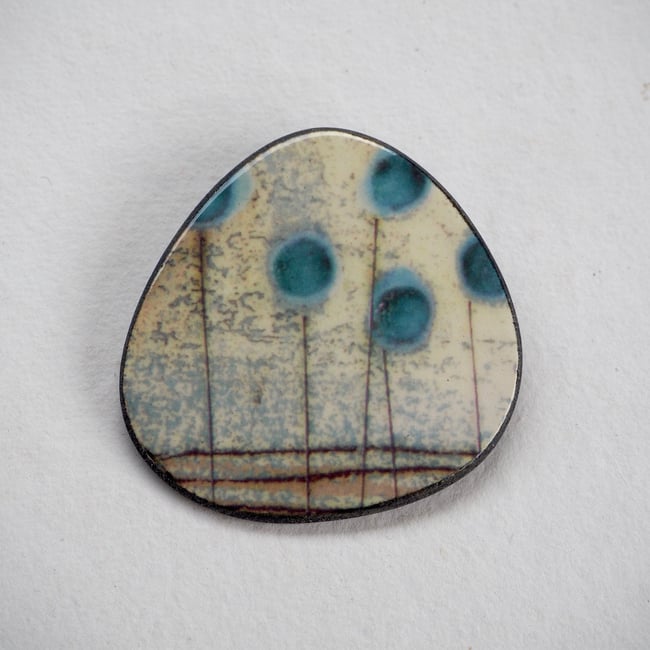 Contemporary Porcelain Nature Inspired Brooch - Seed Heads (Rounded)