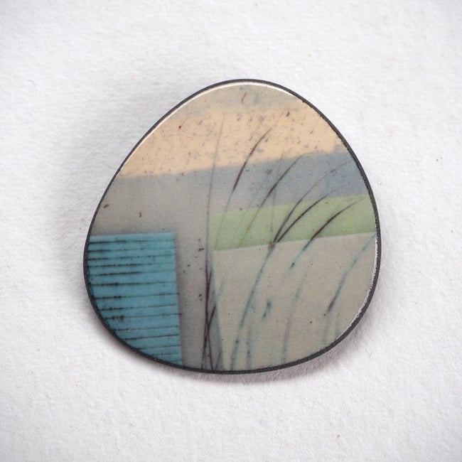 Elements Range - Mere Porcelain Brooch (Rounded)