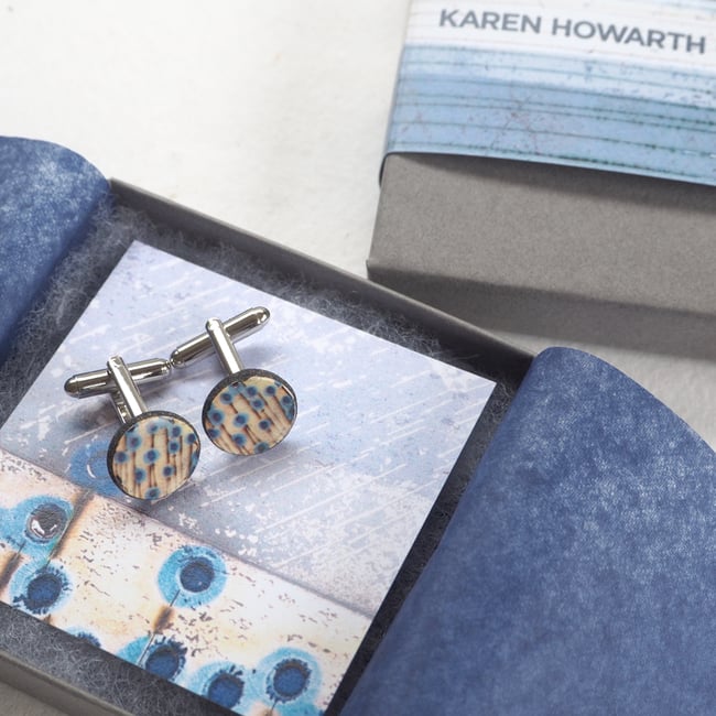 Elements Range - Stems Porcelain Cufflinks (Rounded)