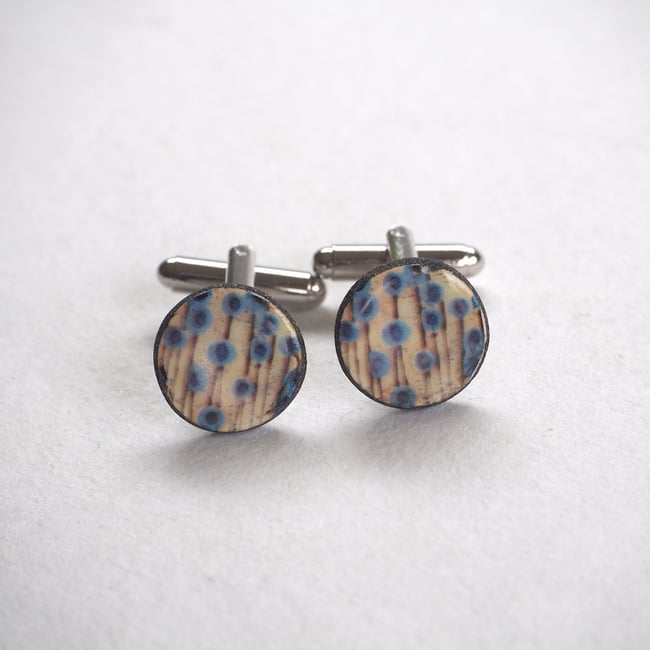 Elements Range - Stems Porcelain Cufflinks (Rounded)