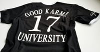 Image 3 of STAY READY/GOOD KARMA UNIVERSITY RINGER TEE (BLACK)