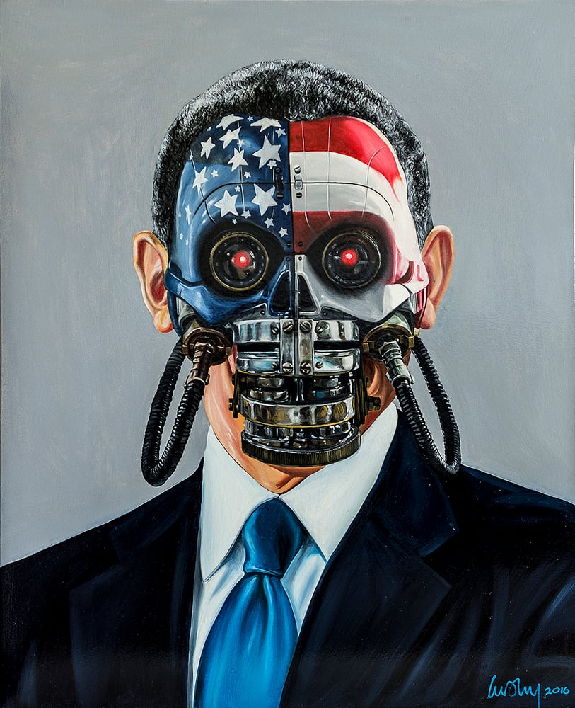 Image of Machine Men oil on canvas. Obomber.