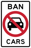 BAN CARS Sticker