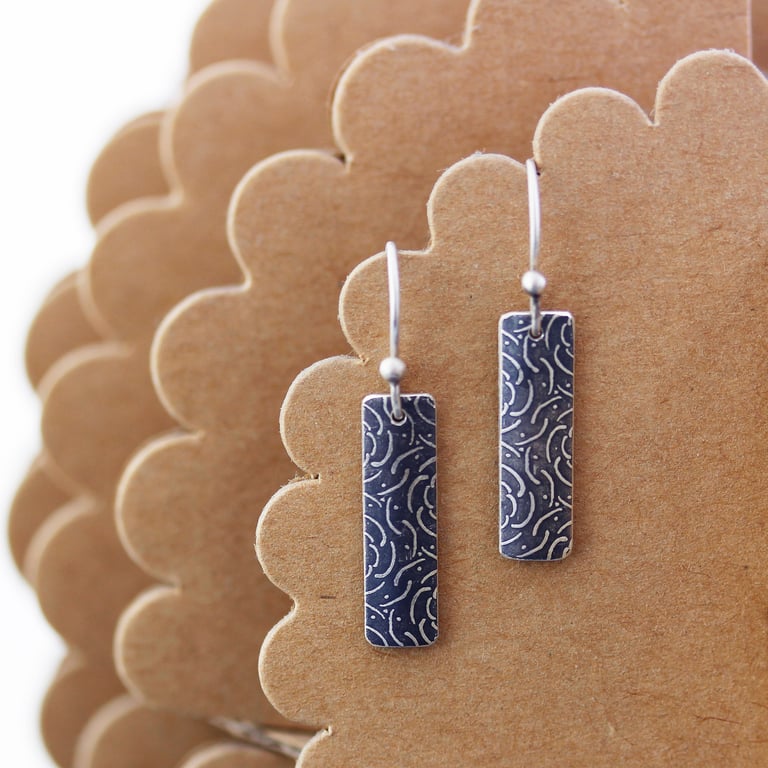 Sterling Silver Peony Column Earrings Image 4