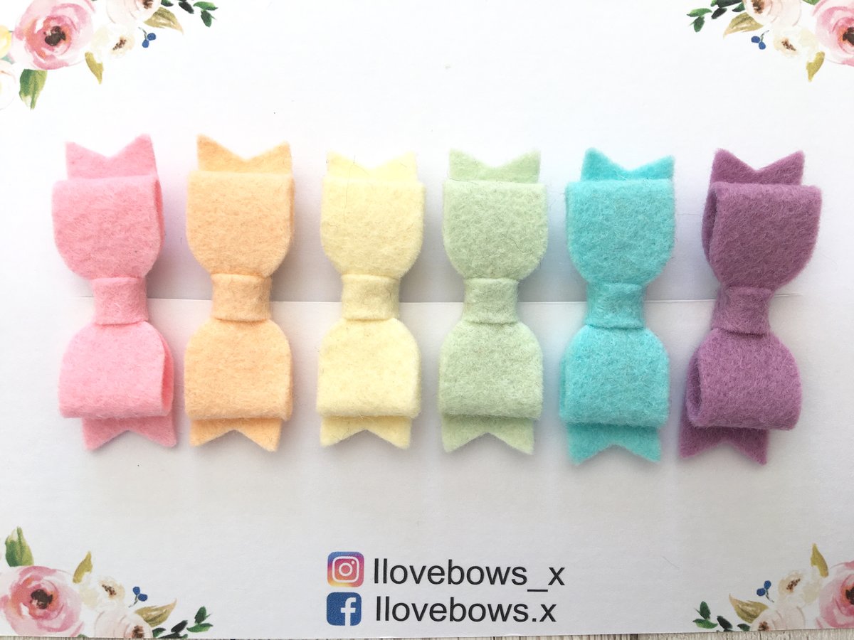 Image of Felt mini bow set - choice of colours