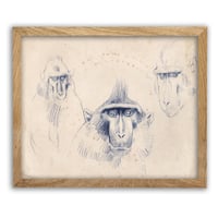 Image 4 of Original Painting - "Macaques à crête 1" - 35x28 cm