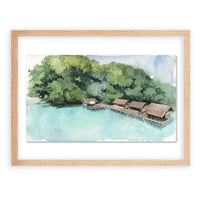 Image 4 of Original Painting - "Ile de Waigeo" - 21x35,5 cm