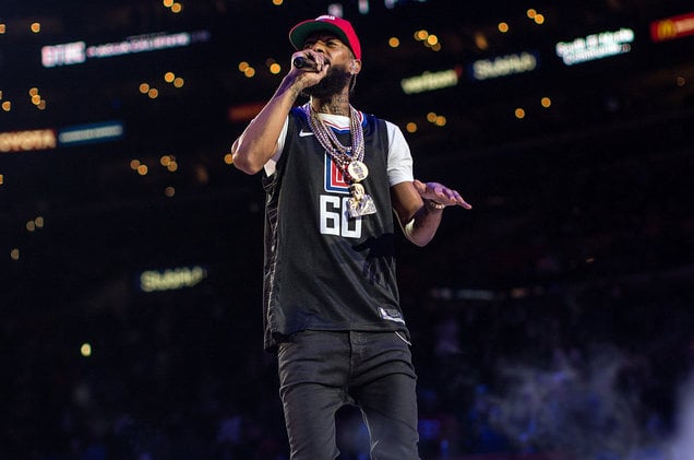 Image of Nipsey Hussle Clippers “60s” bball Custom