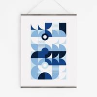 Image 2 of Monochromatic Machine in Blue Art Print