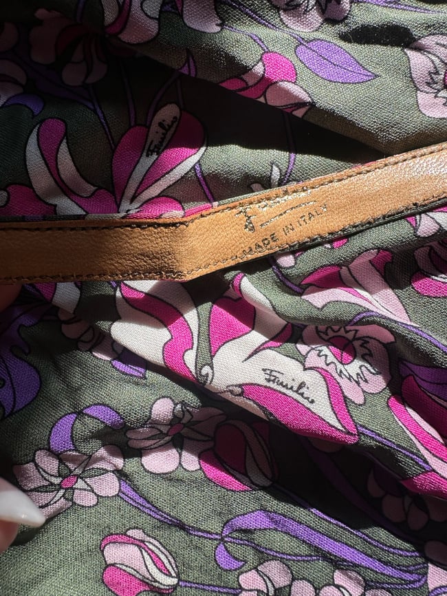 1960s Emilio Pucci silk jersey dress with matching belt