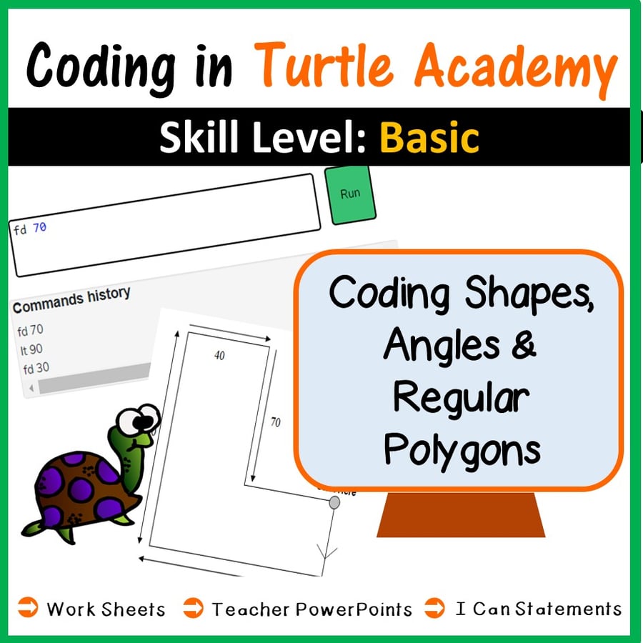 Image of Coding in Turtle Academy: Creating Shapes, Regular Polygons and Angles (Maths) 