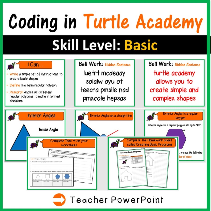 Image of Coding in Turtle Academy: Creating Shapes, Regular Polygons and Angles (Maths) 