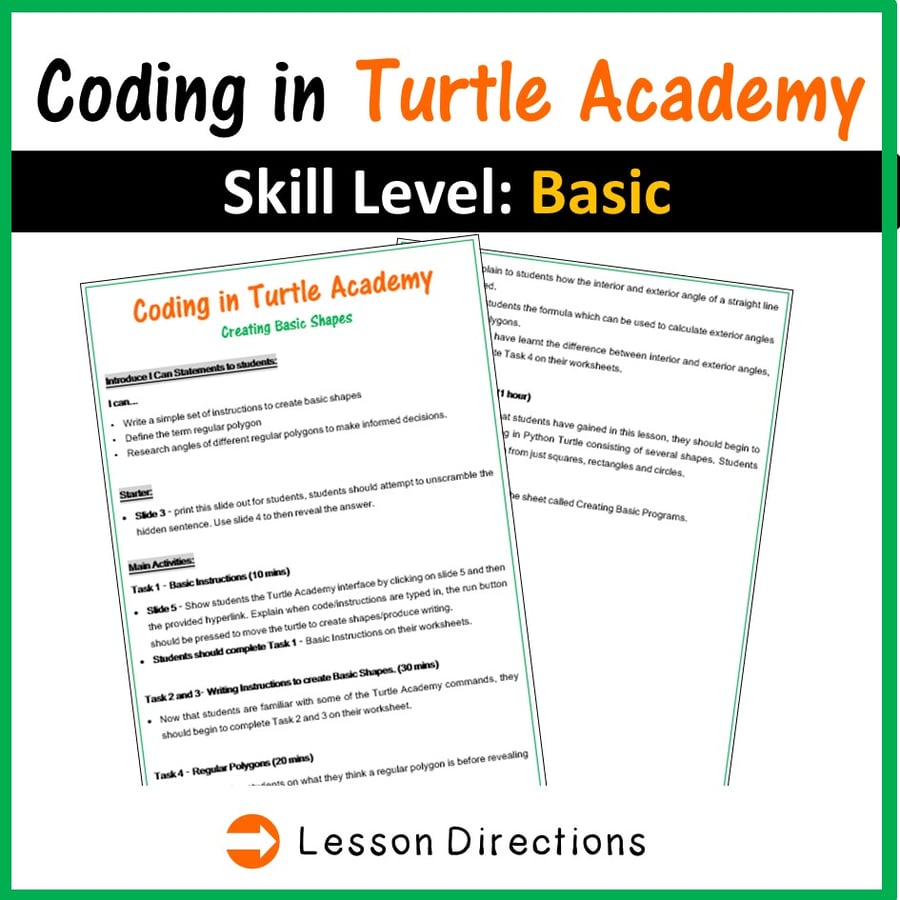 Image of Coding in Turtle Academy: Creating Shapes, Regular Polygons and Angles (Maths) 