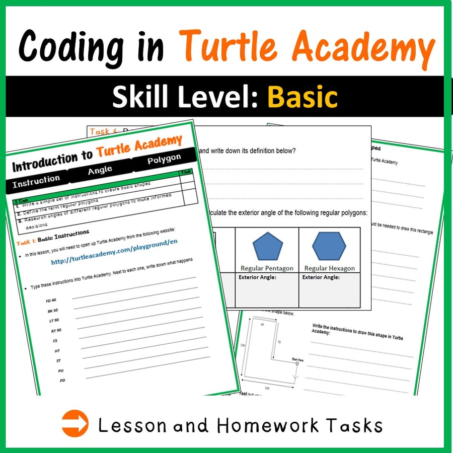 Image of Coding in Turtle Academy: Creating Shapes, Regular Polygons and Angles (Maths) 