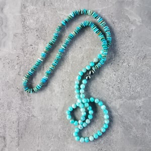 Amazonite, Turquoise, & Tahitian Pearl Baby Helix Necklace