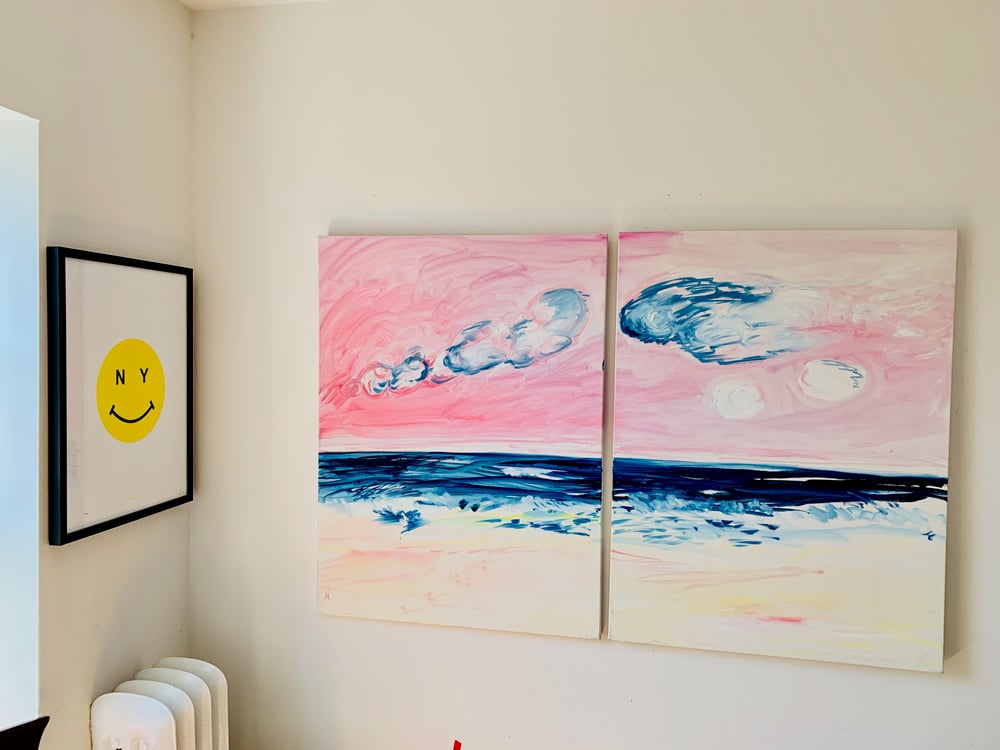 Image of Big Pink 30" x 40" x 2 paintings 