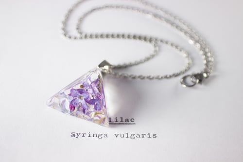 Image of Lilac (Syringa vulgaris) - Prism Necklace #1