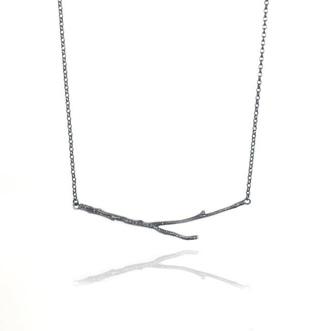 Oxidised horizontal twig necklace 25% off