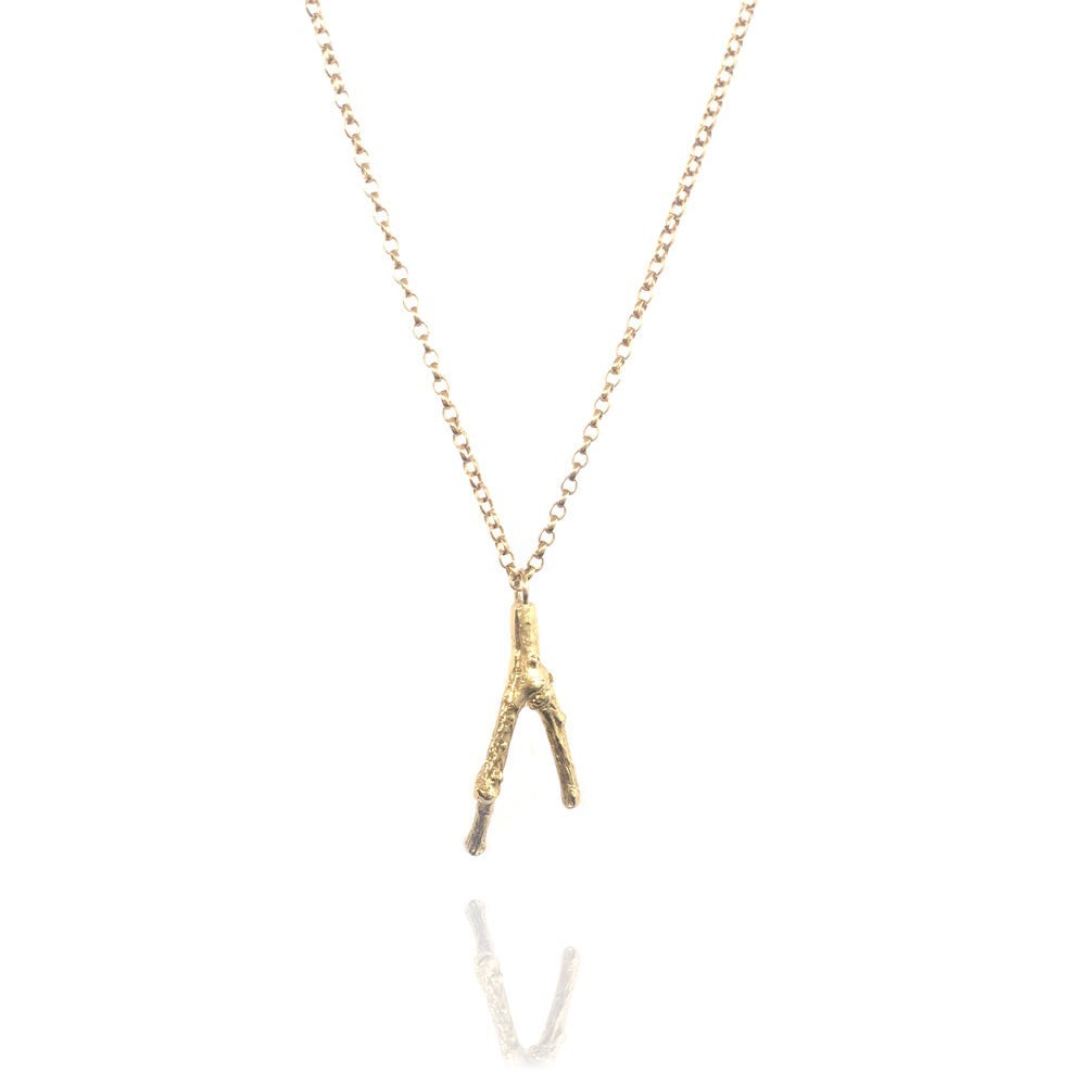 Image of Gold small twig pendant