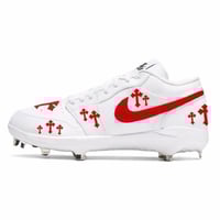 Men’s Air Jordan 1 Low “CHROME” Cleats Red