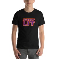 Image 3 of STAY LIT GOLD/RED/PURPLE Short-Sleeve Unisex T-Shirt