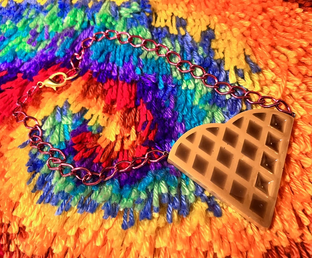 Image of Faux Waffle Necklace with Faux Syrup