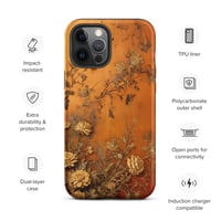 Image 15 of Baroque Goth Inspired Gold and Orange Textured Floral Look Tough Case for iPhone®