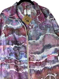 Image 4 of ♻️ UPCYCLED M TALL Linen Blend Jacket in Warm Geode Ice Dye