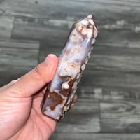 Image 3 of Black Flower Agate & Carnelian Tower 