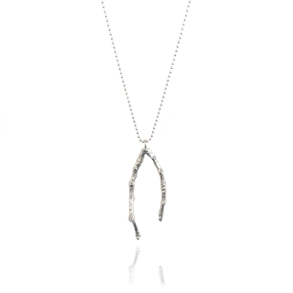 Image of Medium silver twig necklace