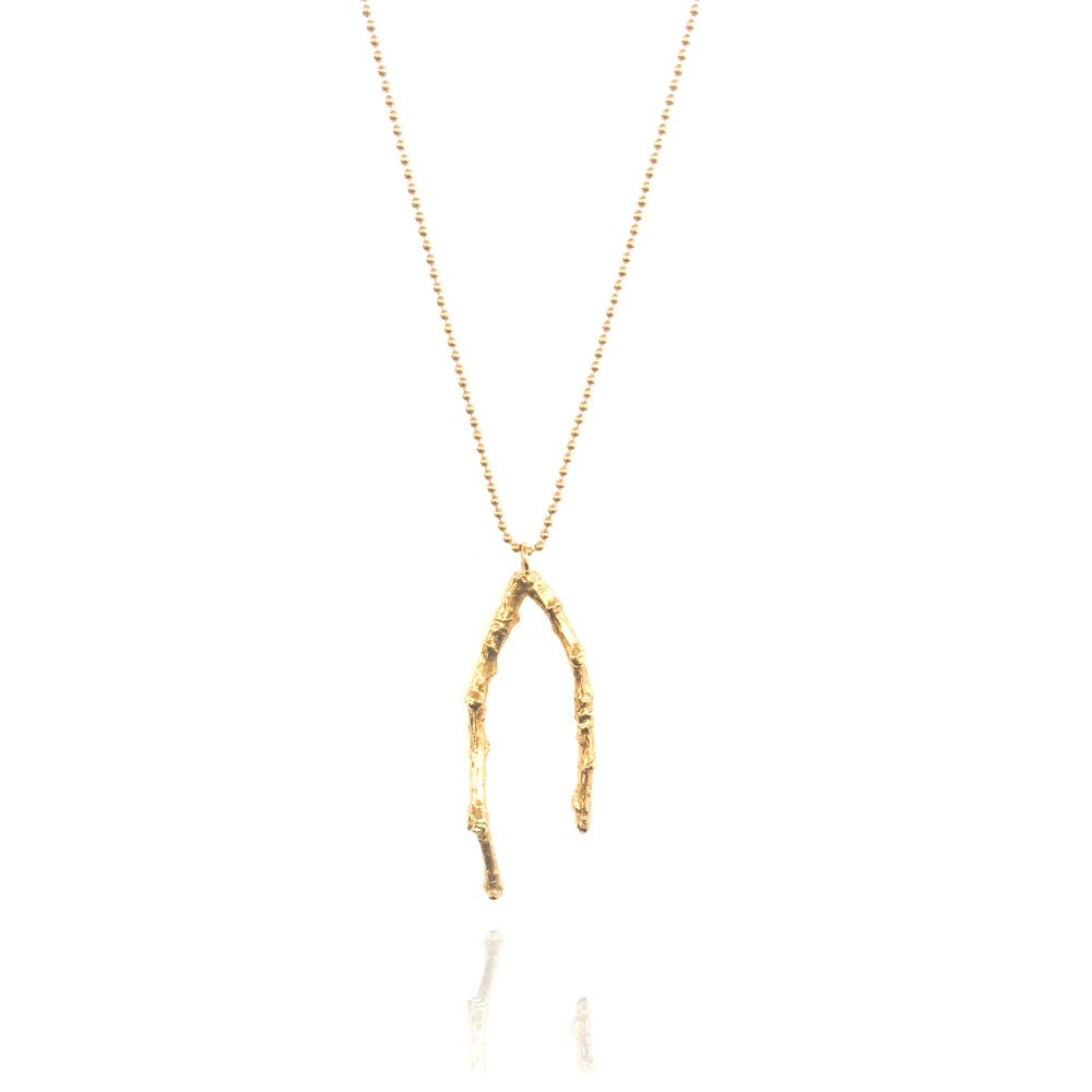 Image of Medium gold twig necklace