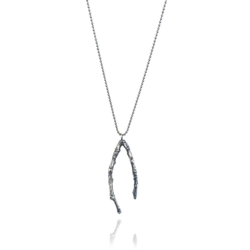 Image of Medium oxidised twig necklace