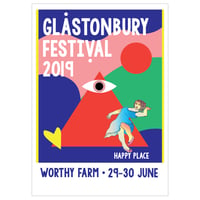 Limited Edition Glastonbury Postcard | Happy Place 2019 