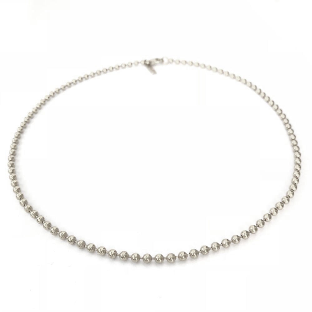 silver beaded choker