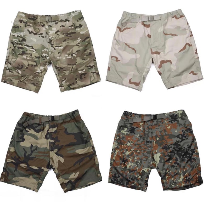 Image of Belted Camo Field Shorts