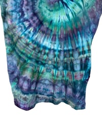 Image 5 of M 100% Cotton Short T-Shirt Dress with Pockets in Mermaid Spiral Ice Dye