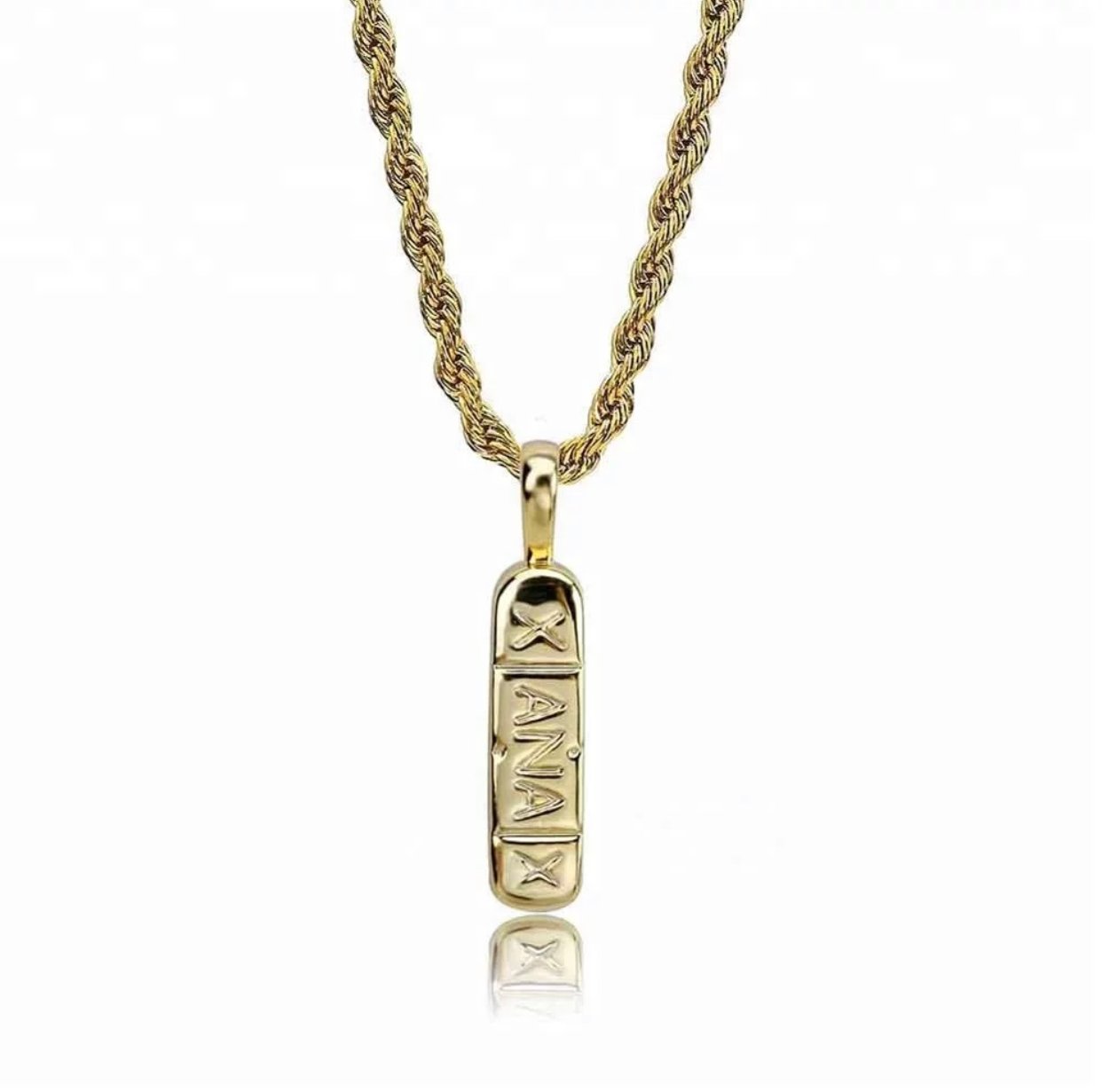 Image of 18K Gold Xanax Bar + Chain
