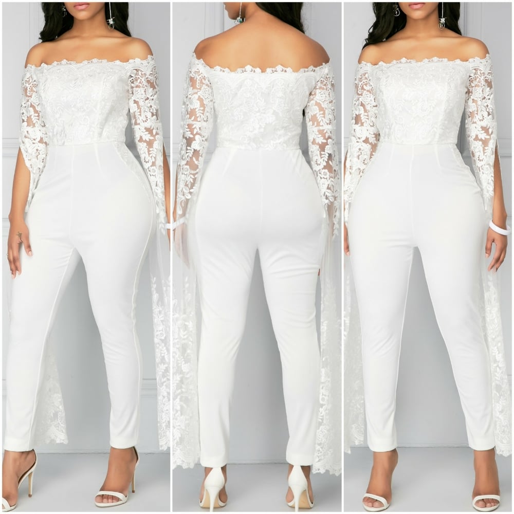 Image of White Lace Jumpsuit