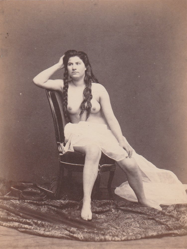 Image of Anonyme: female nude with long hair, ca. 1875