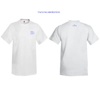 *PREORDER* Premium Plain White T-Shirt w/ Royal Blue VVSC-TAZ Collaboration Logo *PREORDER*