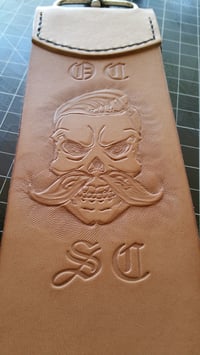 Image 2 of 3 inch deluxe Straight Razor or Knife Strop. Personalized & hand tooled.
