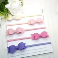 Image 1 of SET OF 5 Bows on Clips or Headbands