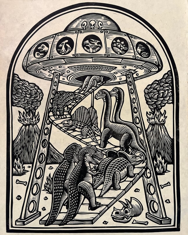Dino Ark II Block Print